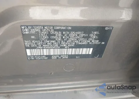 2011 Toyota Rav4 Limited from USA, damaged, VIN JTMDF4DV6B5045334